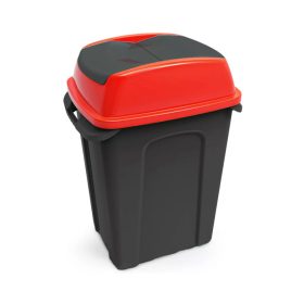   Szemeteskuka billenő fedéllel műanyag 70 literes HIPPO antracit/piros