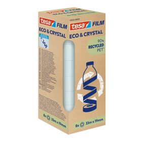   Ragasztószalag 19mmx33m irodai átlátszó újrahasznosított Tesa Eco & Crystal 8db/doboz