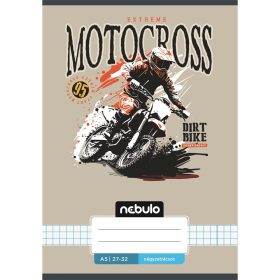   Füzet, A5, kockás, 27-32, Vagány minták, 16 db/csomag Nebulo