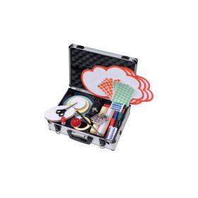   Moderációs bőrönd vizuálkommunikációs kiegészítő készlettel, utazáshoz  aluminium UMMK Franken