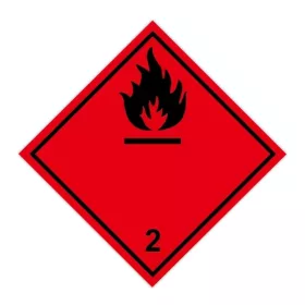   Információs címke, papír Gyúlékony gázok 2.1 10cmx10cm 300db/tekercs