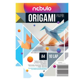 Origami papír A4, vegyes színek, 10 lap/csomag, Nebulo