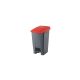 Szemeteskuka pedálos műanyag 50 literes antracit/piros UP227-213