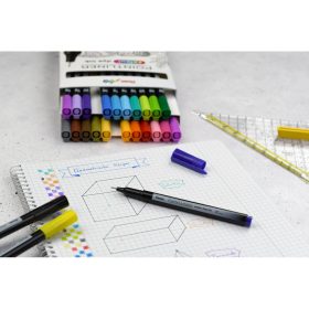   Rostirón, tűfilc készlet, 0,4 mm, Pentel Pointliner 6 klf. szín