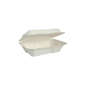   Papírdoboz ételes 1 részes HP2, 18,28 x 13,71 x 6,85 cm komposztálható cukornád 150 db/csomag, natúr