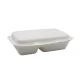 Papírdoboz ételes 2 részes HP3, 23 x 15 x 8 cm komposztálható cukornád 125 db/csomag, natúr