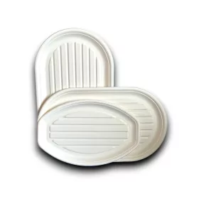   Hidegtál 5 személyes (43 x 28 cm) komposztálható cukornád 50 db/csomag, fehér