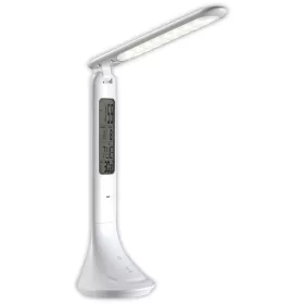 Asztali LED lámpa, kijelzővel, 5W, 4000K, AVIDE, fehér