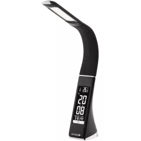 Asztali LED lámpa, kijelzős, 6W, 5000K, AVIDE, fekete