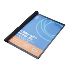   Gyorsfűző klip mappa A4, műanyag 30laphoz fém klippes Bluering® fekete
