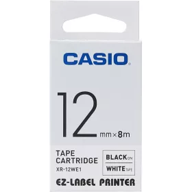   Feliratozógép szalag kompatibilis XR-12WE1 12mmx8m Casio fekete/fehér