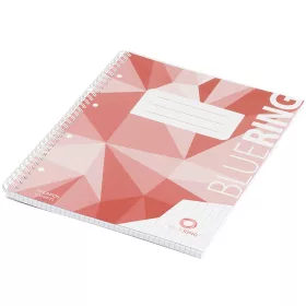   Spirálfüzet A4, 70lap, műanyag borítós perforált lyukasztott Bluering® kockás