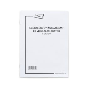   Egészségügyi nyilatkozat és vizsgálati adatok 8 lapos füzet