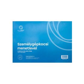   Személygépkocsi menetlevél 100lap,os A4, fekvő személygépkocsi D.GEPJ.36 Bluering®