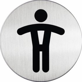   Piktogram, információs tábla, átmérő 83mm, Férfi WC Durable ezüst