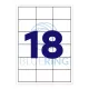 Etikett címke, 63,5x46,6mm, 100 lap, 18 címke/lap