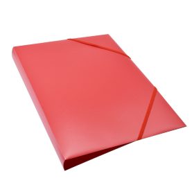   Gumis mappa A4, műanyag gerincvastagított 15mm, Bluering® piros