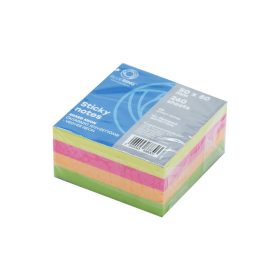   Jegyzettömb öntapadó, 50x50mm, 250lap, Bluering® , vegyes neon